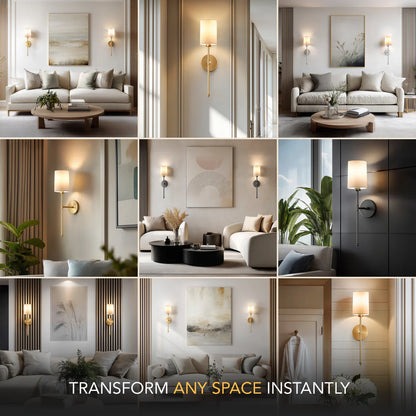 Wireless Cylindrical Wall Lights (Set of 2)