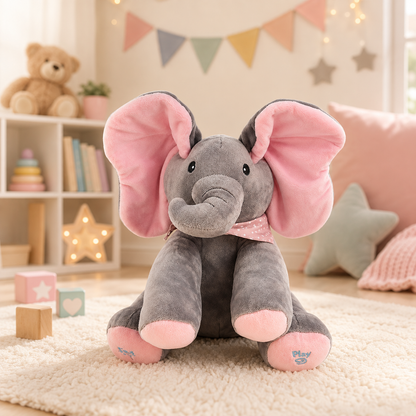 Singing Elephant Peekaboo with Moving Ears