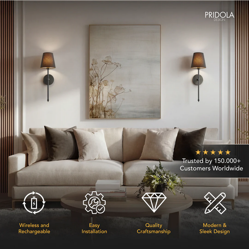 Wireless Black Wall Lights