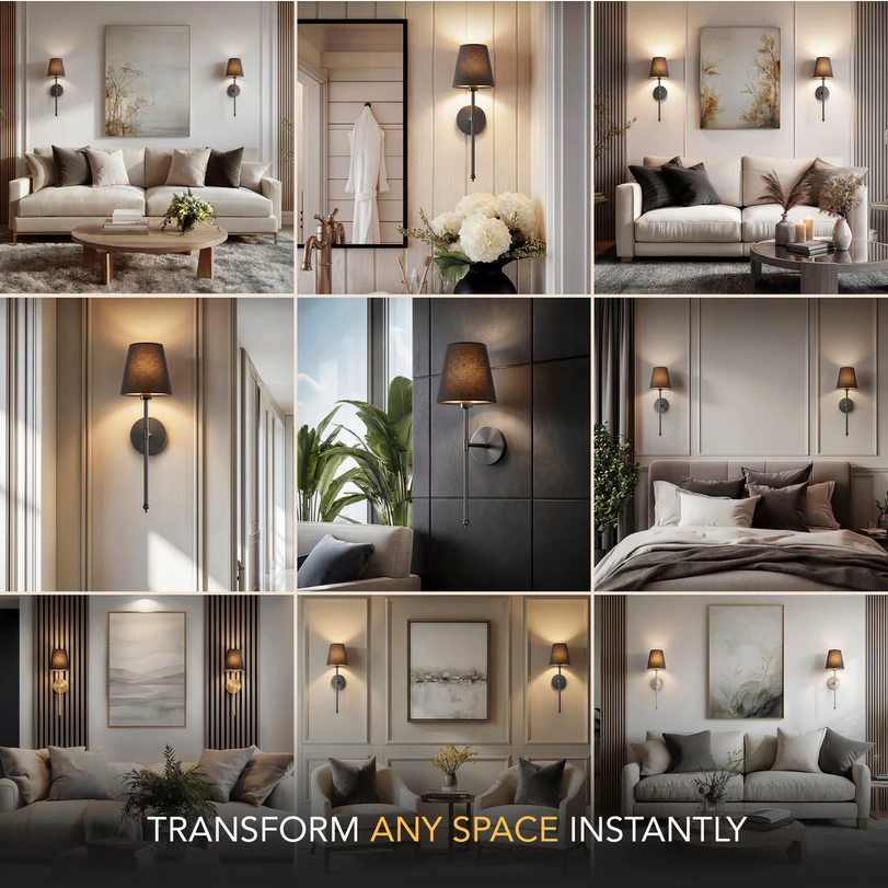 Wireless Black Wall Lights