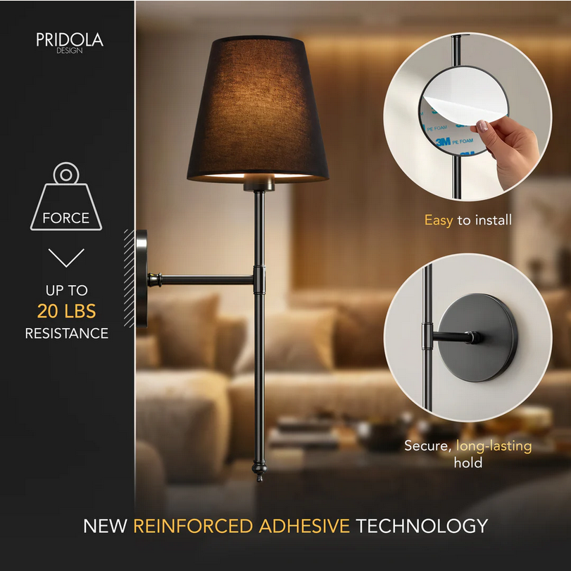 Wireless Black Wall Lights