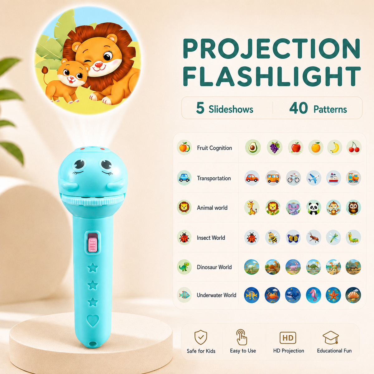 Flashlight for Kids with Animals