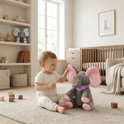 Singing Elephant Peekaboo with Moving Ears