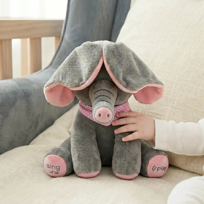Singing Elephant Peekaboo with Moving Ears