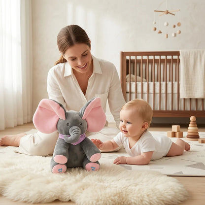 Singing Elephant Peekaboo with Moving Ears