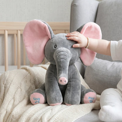 Singing Elephant Peekaboo with Moving Ears