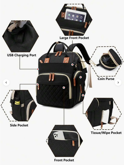 Baby Travel Diaper Backpack (3-in-1)